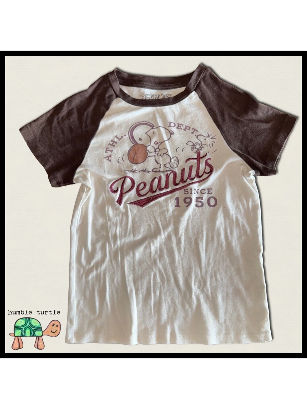Peanuts Athletic Dept. Graphic T-Shirt with Snoopy & Woodstock | Junior M | EUC